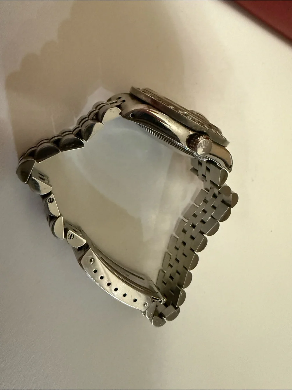 Rolex Silver-tone Diamond Bezel Watch with Gray Dial
